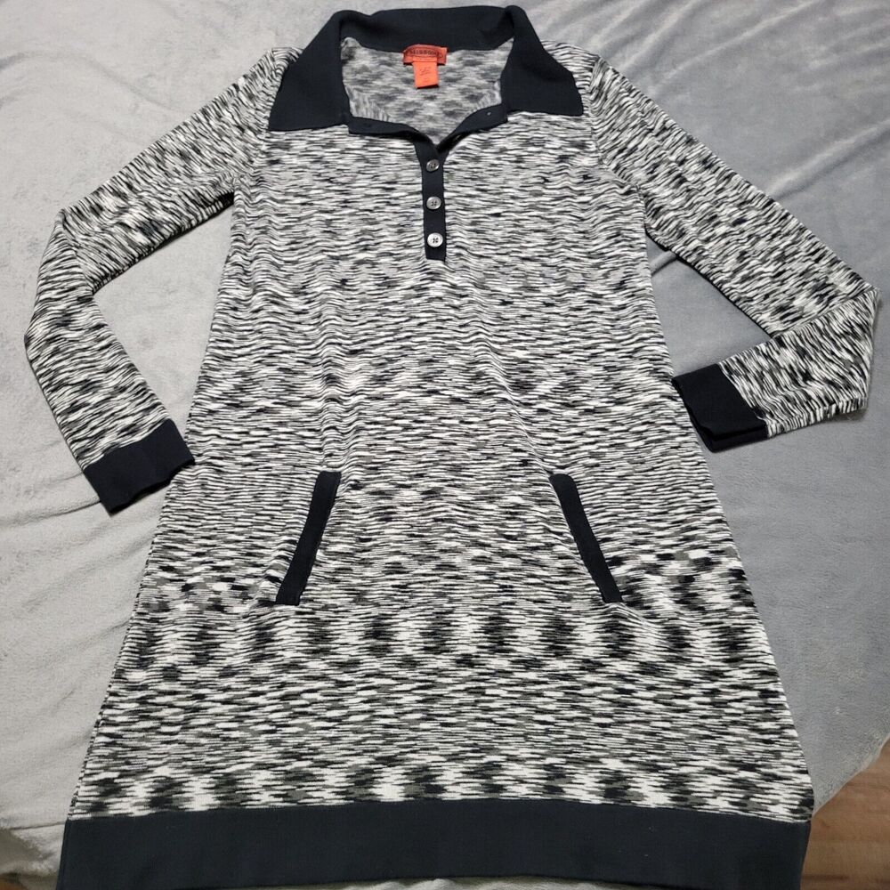 Missoni Sweater Dress Women Medium Black Grey Long Sleeve Kangaroo Pocket Target